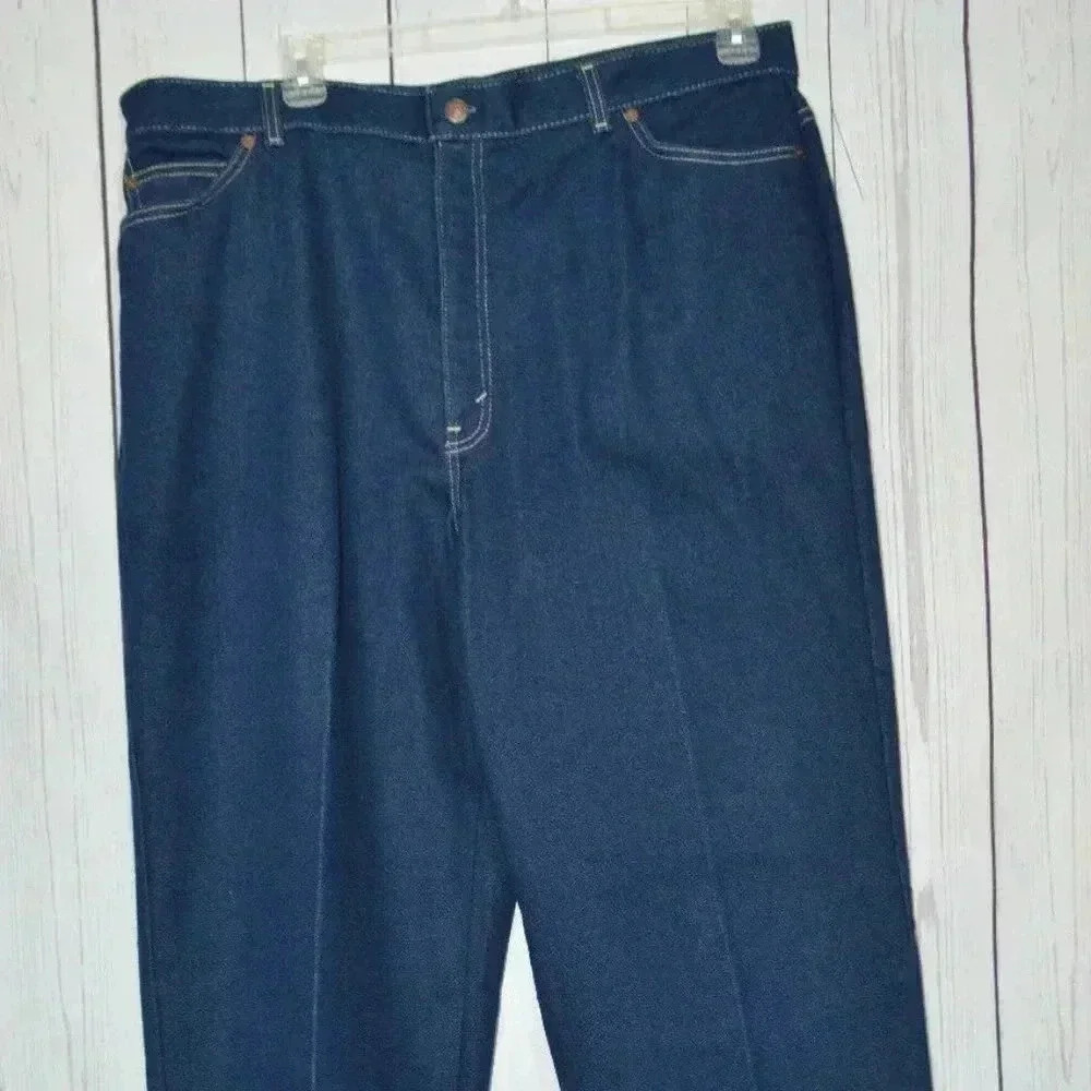 Levi Strauss Co 573 Mom Jean Dark Blue Jeans White Tab